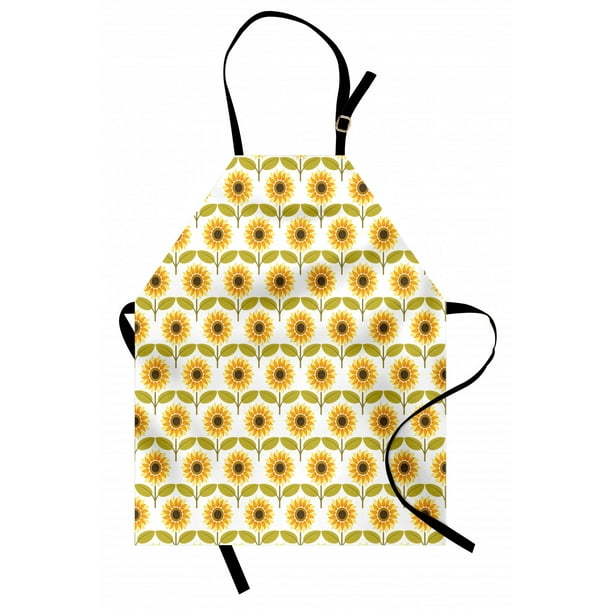 Personalized Unisex Sunflower Pattern Apron Kitchen Bakering Work Uniform New Personalized Unisex Sunflower Pattern Apron Kitchen Bakering Work Uniform New
